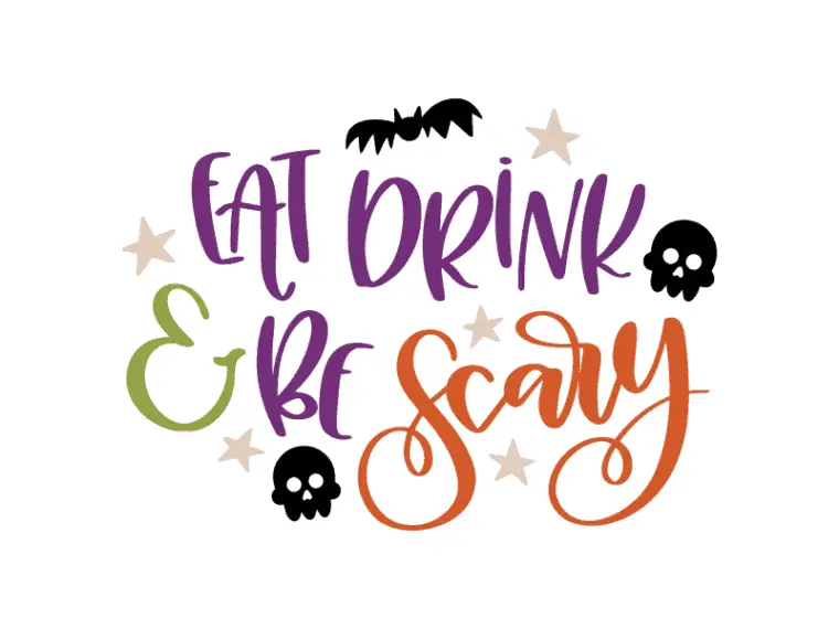 eat drink and be scary handlettered svg file