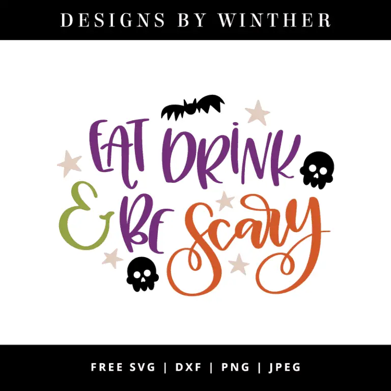 eat drink and be scary handlettered svg file