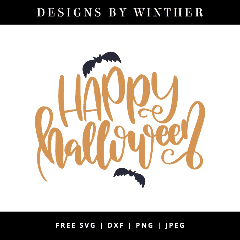 Hand lettered happy halloween svg file
