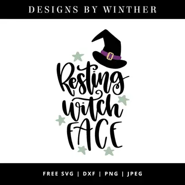 Resting Witch Face SVG dxf png jpg