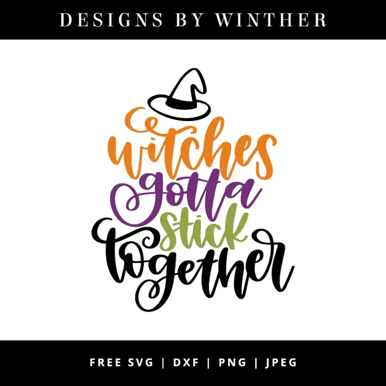 witches gotta stick together vector clipart