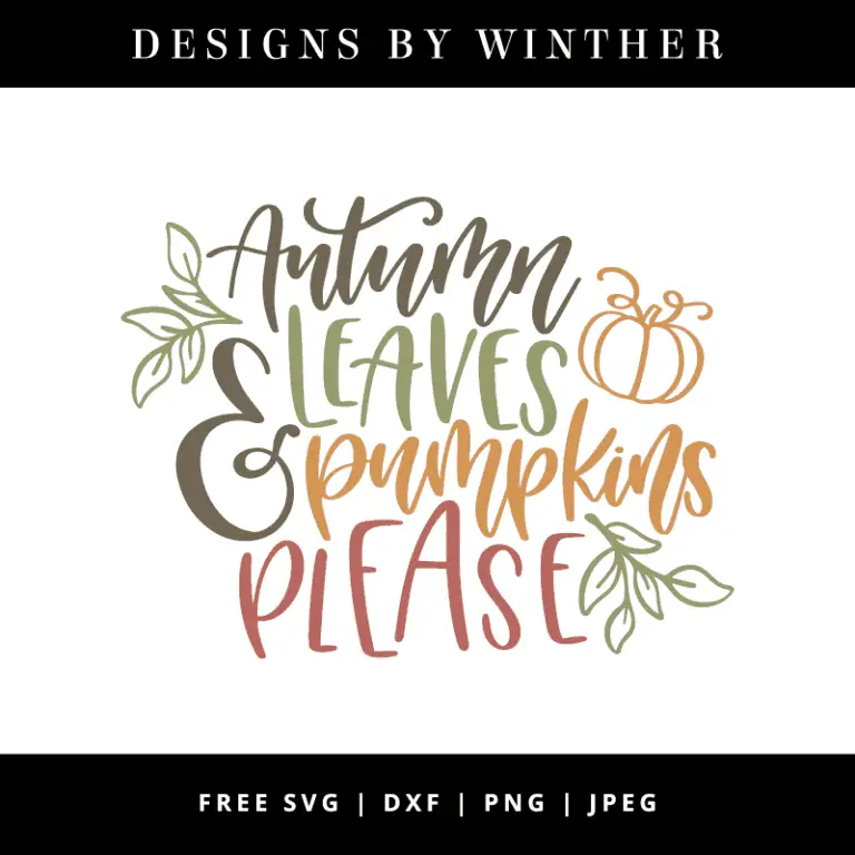 Free Autumn leaves & pumpkins please SVG DXF PNG & JPEG
