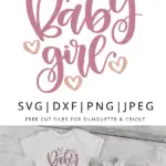 baby girl hand lettered vector art