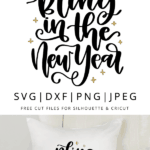 Hand lettered bling in the new year clipart