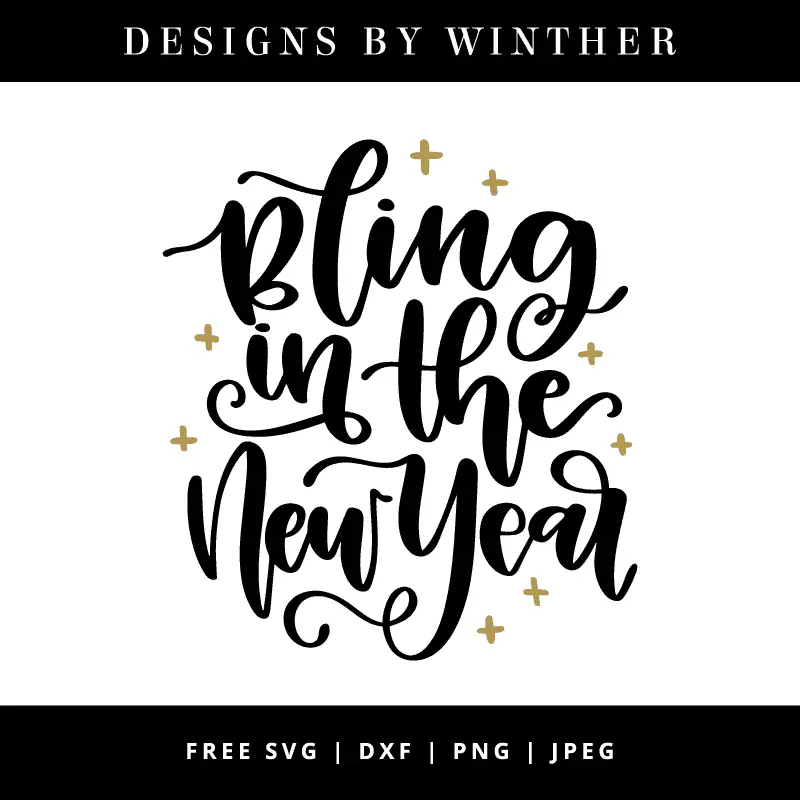 Bling in the new year svg vector art