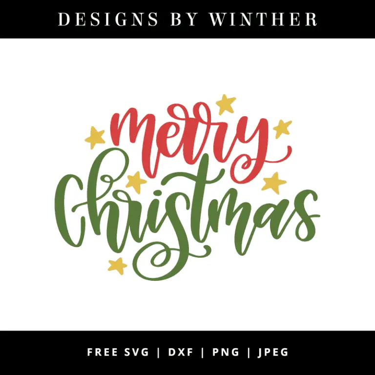 Merry christmas hand lettered svg file