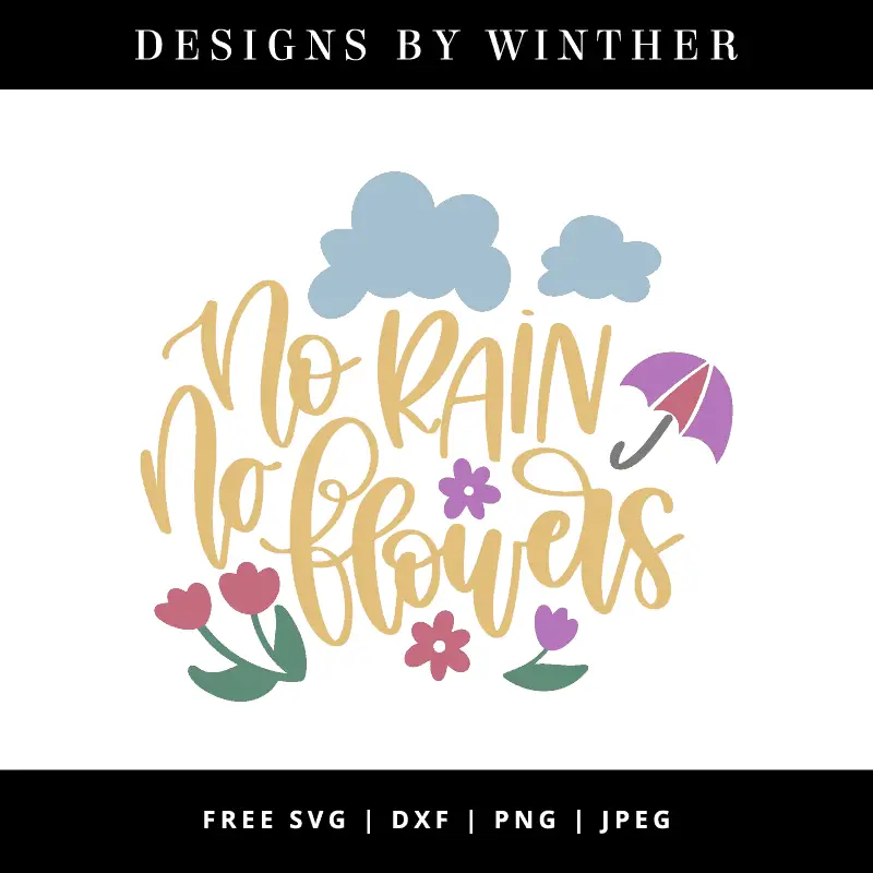 No rain no flowers vector file