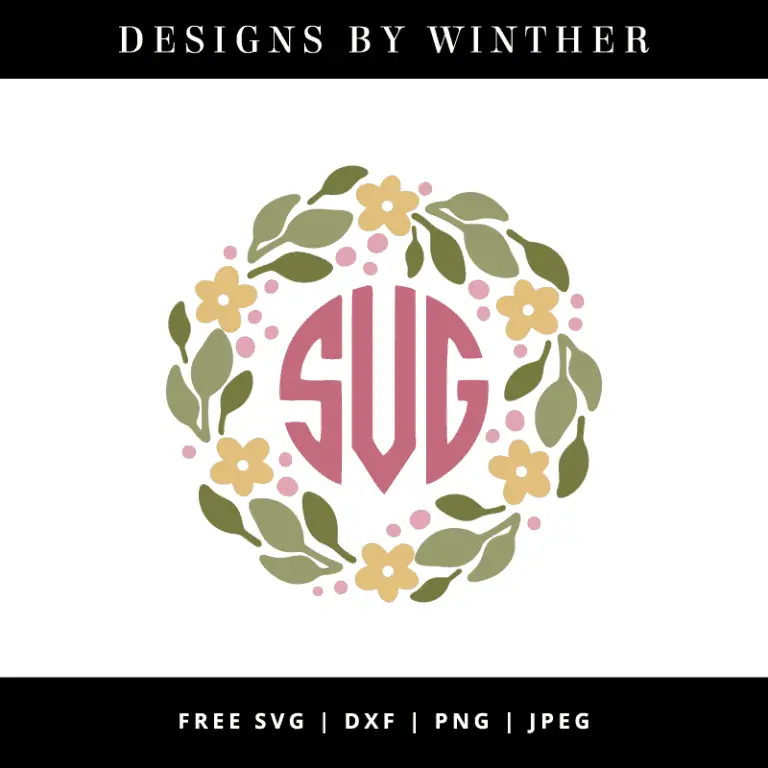 Spring monogram frame vector file