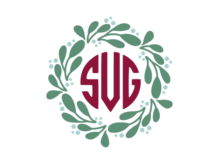Winter monogram frame vector file