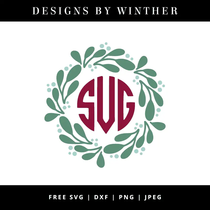 Winter monogram frame vector file