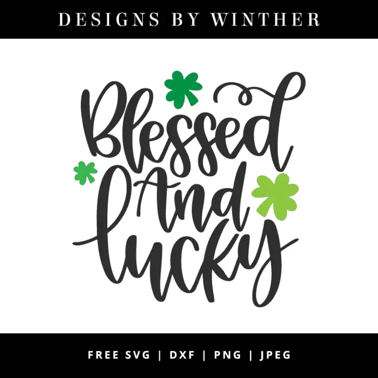 Blessed and lucky hand lettered vector