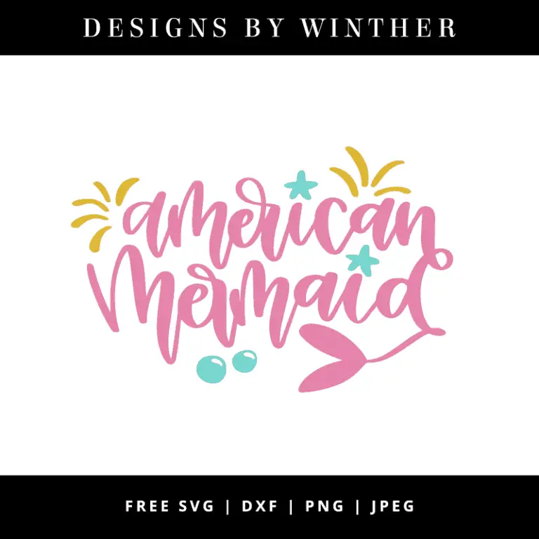 Free American Mermaid SVG DXF PNG & JPEG
