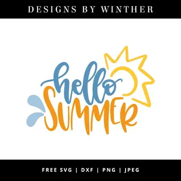 Download Free Hello Summer Svg Dxf Png Jpeg Designs By Winther