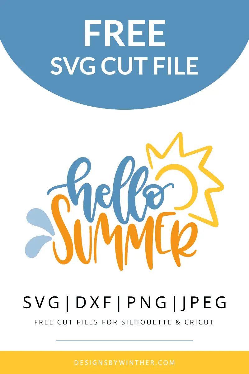 Free Hello Summer SVG DXF PNG & JPEG – Designs By Winther