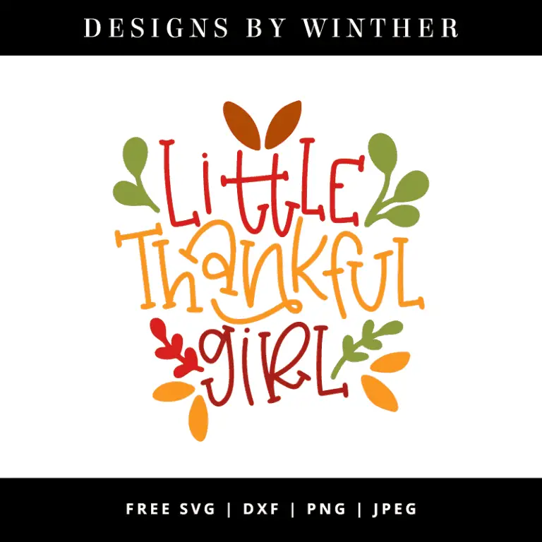 Free little thankful girl svg dxf png & jpeg