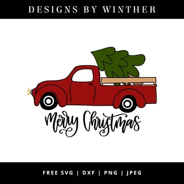 Download Free Merry Christmas Truck Svg Dxf Png Jpeg Designs By Winther
