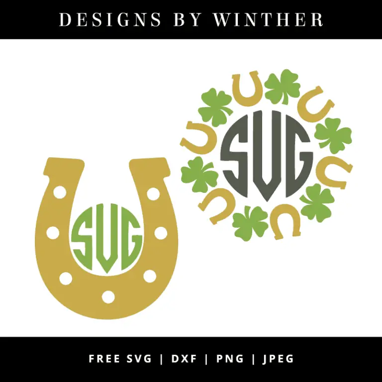 Free Lucky Monogram SVG DXF PNG & JPEG