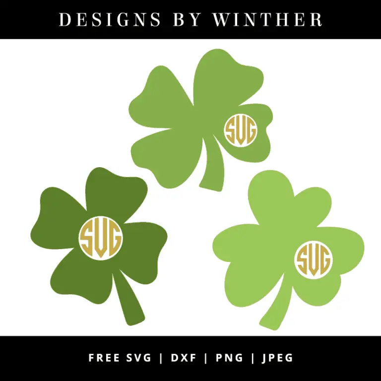 Free Clover monograms SVG DXF PNG & JPEG