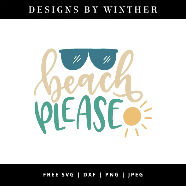 Free Beach Please SVG DXF PNG & JPEG