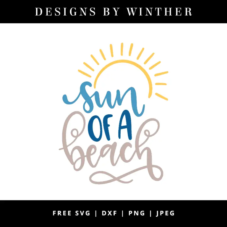 Free Sun of a Beach SVG DXF PNG & JPEG
