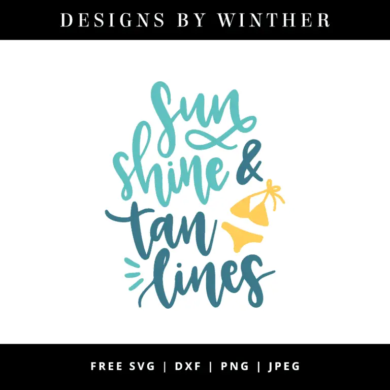 Free Sunshine & Tan Lines SVG DXF PNG & JPEG