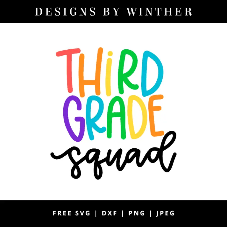 Free Third Grade Squad SVG DXF PNG & JPEG