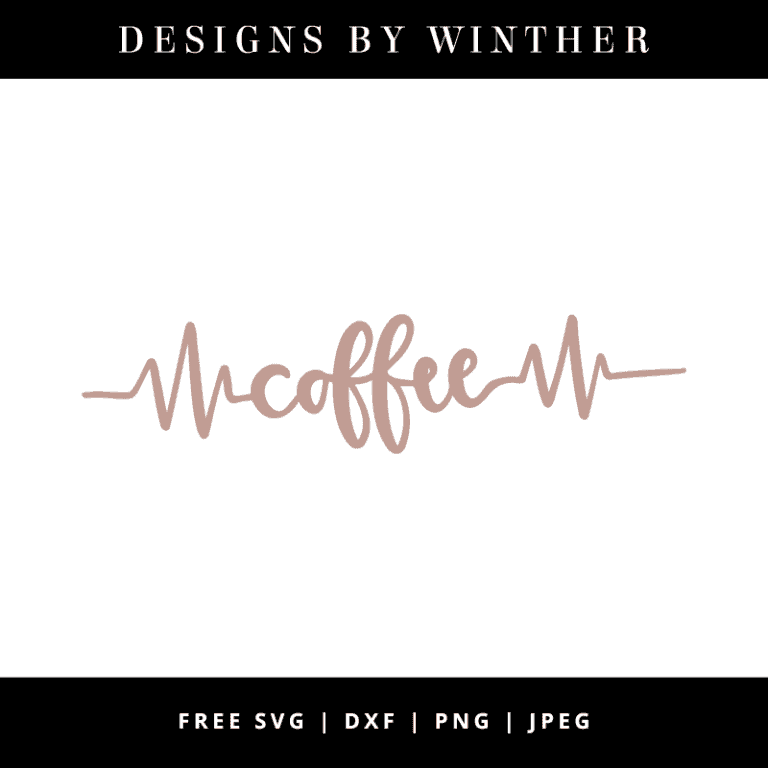 Free Coffee Heartbeat Svg Dxf Png & Jpeg