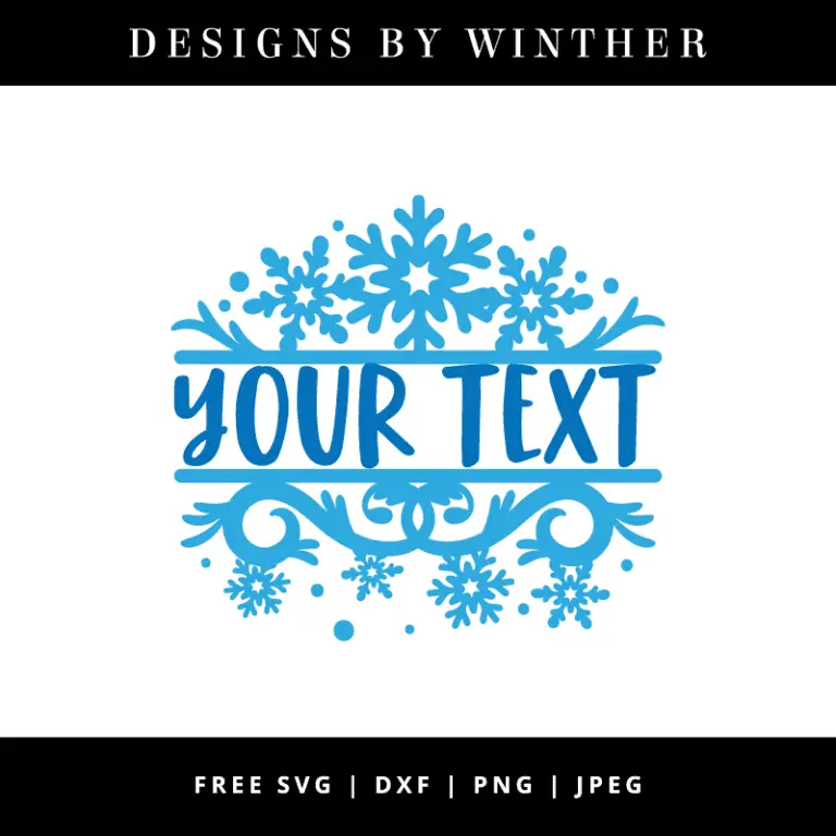 Free Winter Split Monogram svg dxf png & jpeg