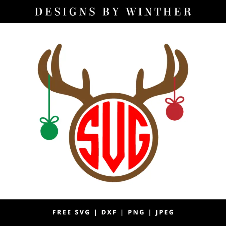 Free Reindeer Monogram SVG DXF PNG & JPEG